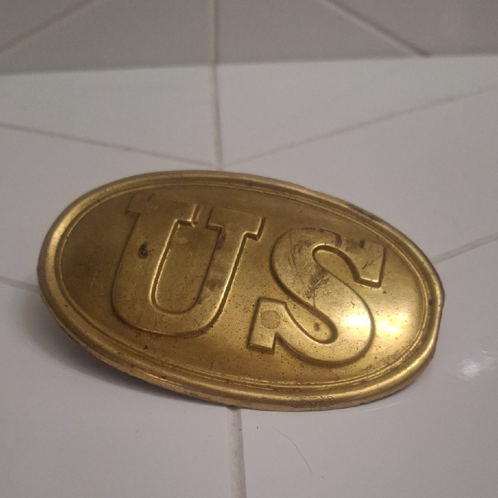 Authentic Indian War Brass US Belt Buckle